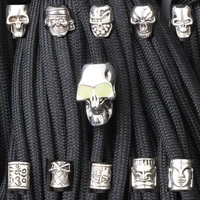 10peclot keychain ring buckle diy string outdoor paracord accessories pendant metal skull beads pirate camping