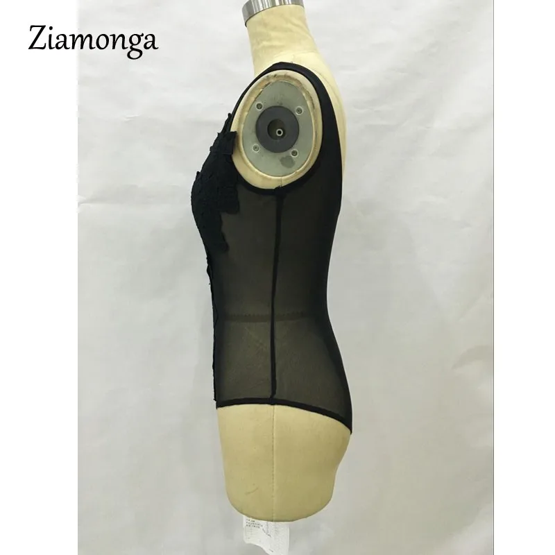 Ziamonga, новинка, сексуальный сетчатый топ, кружевной, Цветочная вышивка, топ для тела, женский, женский, прозрачный, боди размера плюс, 6 цветов, M, L, XL, C2856
