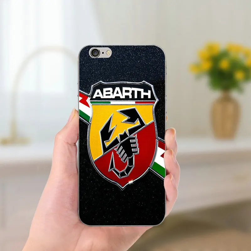Fiat Логотип аbarth Мягкий ТПУ силиконовый чехол для телефона тонкий прозрачный iPhone 8