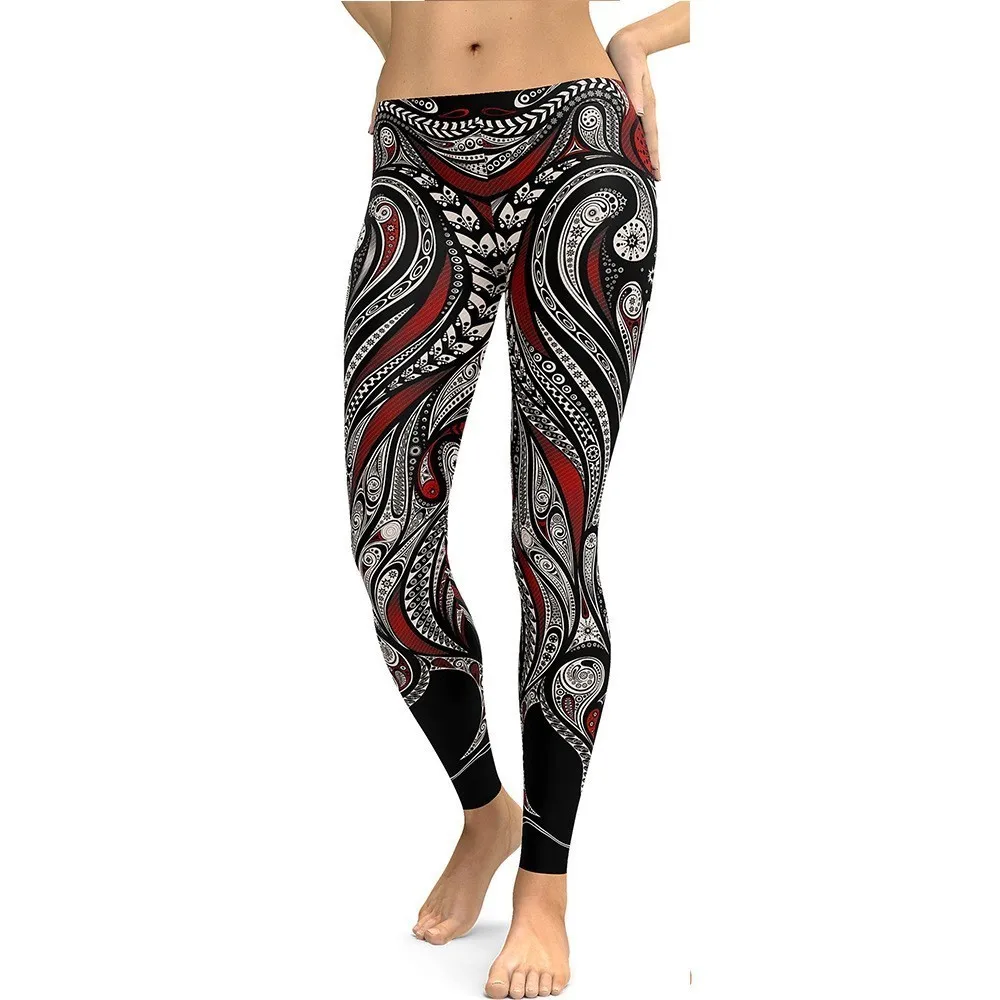 2019 New Women Print Leggings Pants Fitness Leggings Workout Sports Running Leggings Sexy Push Up Gym Wear Elastic Slim Pants