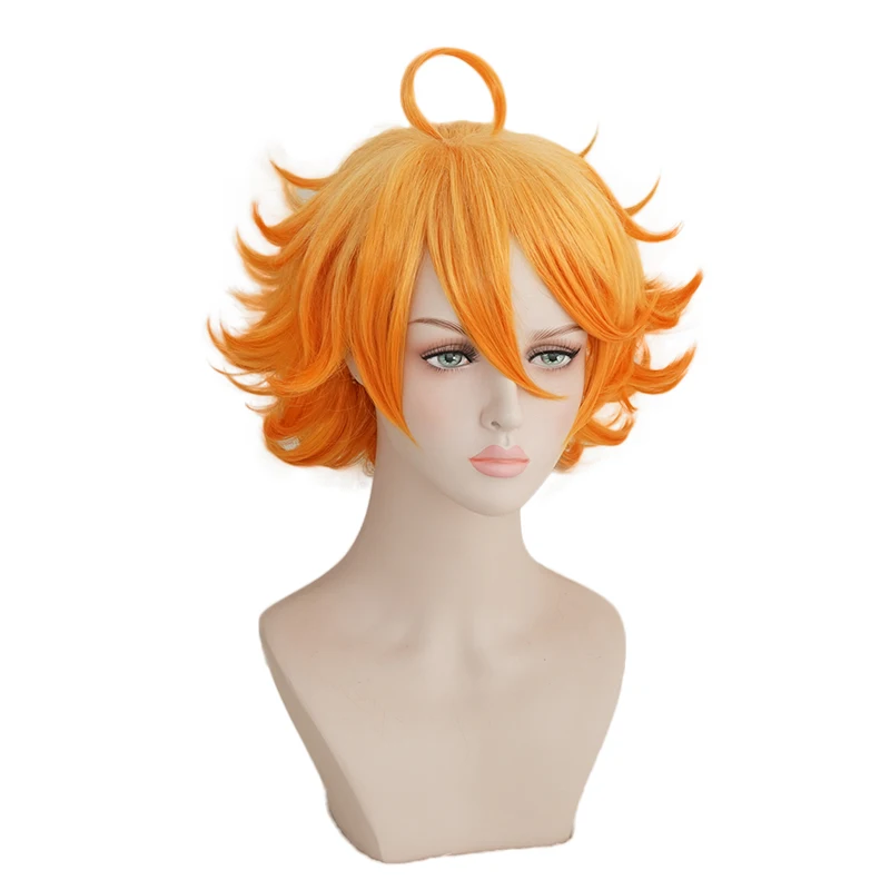 Короткий парик Neverland Emma Orange костюм для косплея Yakusoku no термостойкие синтетические