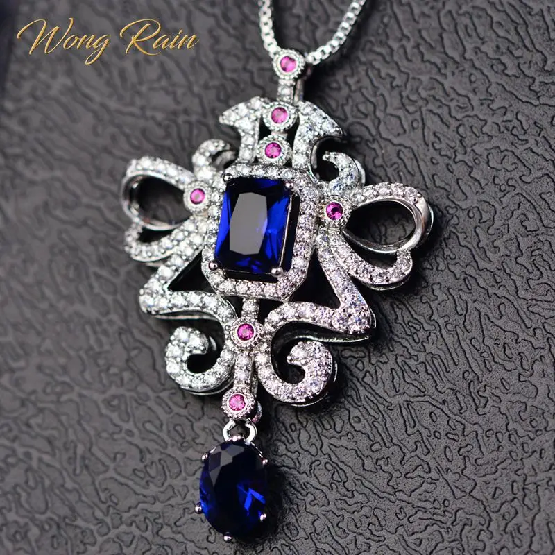 Wong Rain Luxury 00% 925 Sterling Silver 5 * 7 MM Citrine Gemstone Engagement Wedding Party Necklace Pendant Women Wholesale | Украшения и