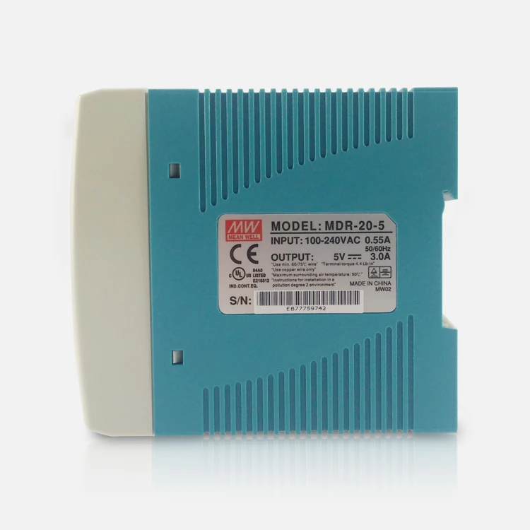 Meanwell MDR-20, 12 В, 5 В, 15 В, 24 В, 20 Вт, din-рейка, источник питания, ac-dc драйвер, AC/DC напряжение, светодиодный индикатор, 110 В, 220 В, лабораторный источник питания