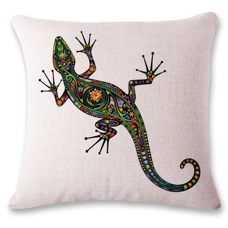 Наволочки для подушки Gecko цветные льняные наволочки с изображением слона и