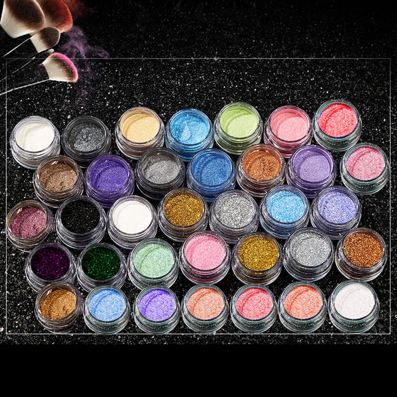 35pcs profession Shiny Loose Glitter Powder Eyeshadow Mixed Colors Eye Shadow Makeup Pigment Cosmetics |