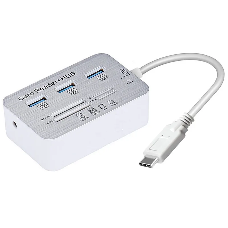 BinFul USB C концентраторы 3 0 многофункциональные Type-C с портами MS/M2/ SD/TF кардридер все в