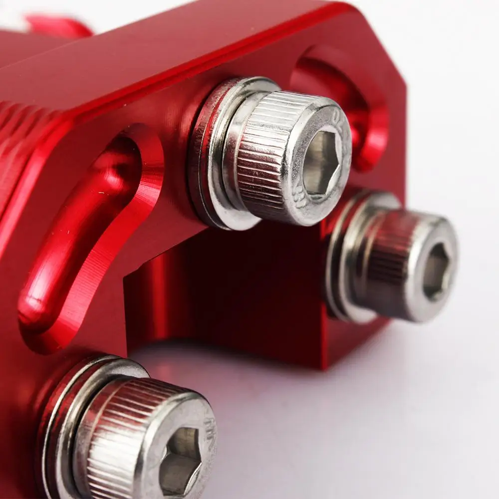 

BIKINGBOY Anodised Black Silver Red Universal Billet Aluminium Remote Relocation Oil Filter Set Housing With 3/4 UNF