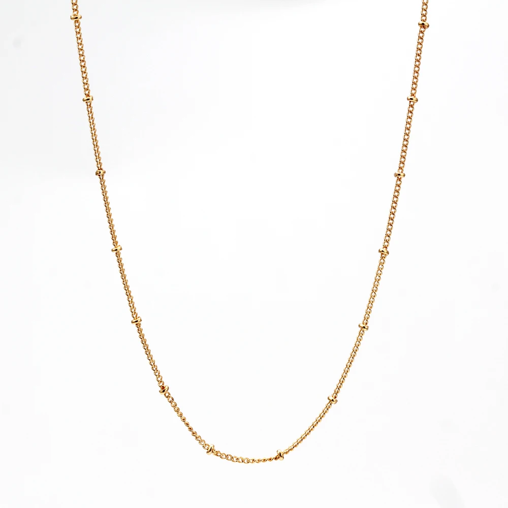 Фото Минималистичные мужские и женские золотые цепочки ожерелье 18 дюймов Простые