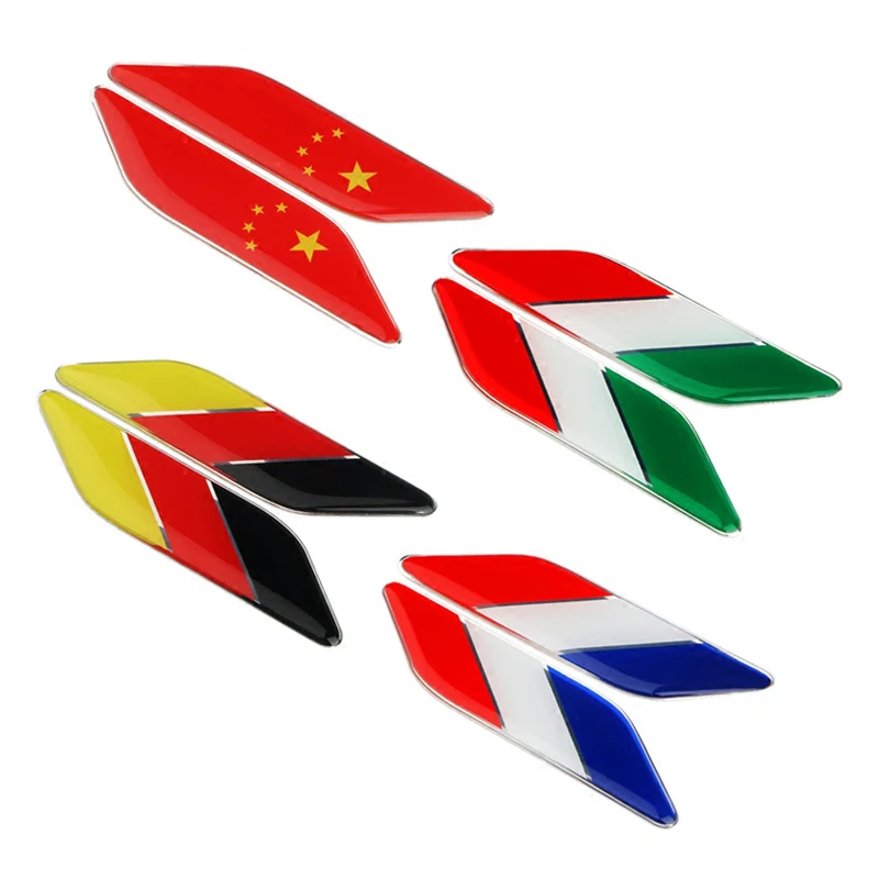 1 Pair 3D Metal German Italy Flag Car Body Side Fender Rear Trunk Emblem Badge for Volkswagen Audi Bmw Mercedes Benz Porsche | Автомобили