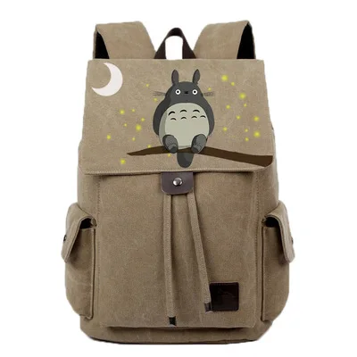 Аниме Tonari no Totoro, школьная сумка для косплея, сумка на плечо в духе колледжа, мужской и женский рюкзак, граффити, Холщовая Сумка - Цвет: Серый