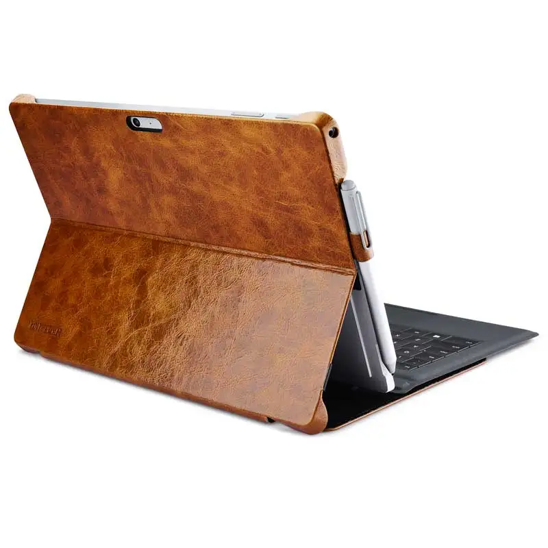 Icarer для Microsoft Surface Pro 4 5 6 чехол из натуральной кожи флип планшет масло воск Ретро