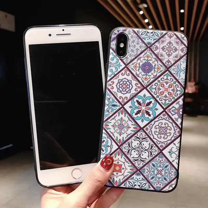 Чехол LACK Colorful Palace Flower для телефона iphone 11 11Pro Max XS X XR 6 6S 7 8 Plus ретро чехлы с