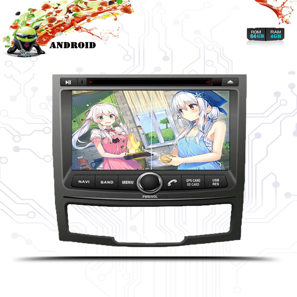 IPS 3/4G Android 10.0Ram 4 ГБ Автомобильный GPS для SSANGYONG KORANDO 2010-2014 Стерео DVD НАВИГАЦИЯ радио
