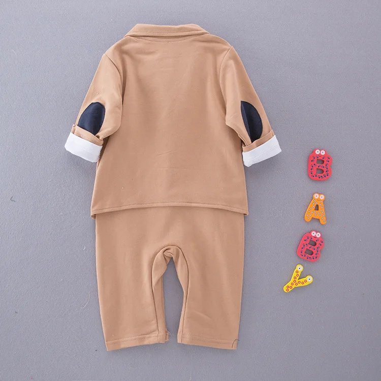 babzapleume Spring New Born Clothing Sets Baby Outfit Boys Clothes Fashion Coat+Long Sleeve Rompers Gentleman Jumpsuit BC1710-1 |