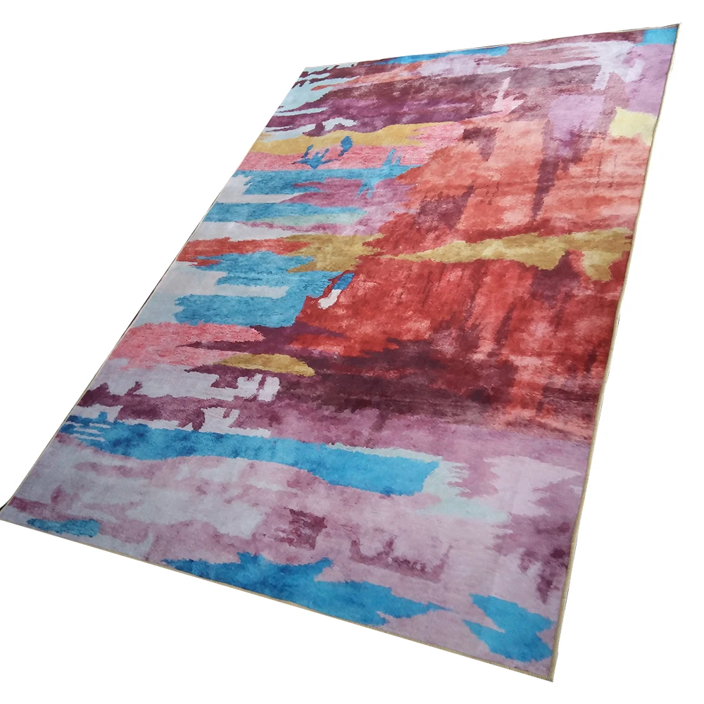 Fashion Abstract Ethnic Colorful Red Blue Watercolor Print Kitchen/Doormat Living Room Bedroom Parlor Area Rug Decorative Carpet | Дом и сад