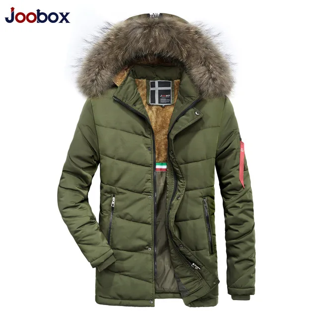 JOOBOX 2018 зимняя куртка теплые куртки пальто для мужчин высокое качество черная
