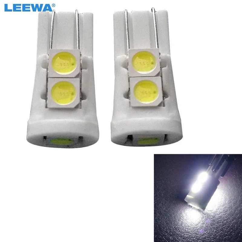 LEEWA 100 шт. супер белый Авто T10 194 168 5SMD 5050 Чип Керамическая лампа с клиновидным
