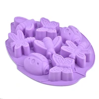 8 cavity insect silicone cake mold