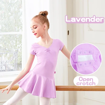 Lavender Новое поступление; хлопковое балетное трико для малышей; танцевальное платье для девочек; спортивный костюм; детская одежда для балета; одежда для занятий танцами - Цвет: Lavender