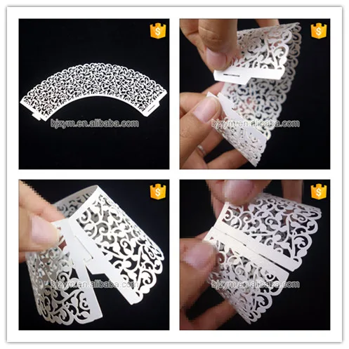 Beautiful Jade Color baking cup decorating pearl paper cakes molds laser cut vine design Cupcake Wrapper 12pcs on sale promotion |