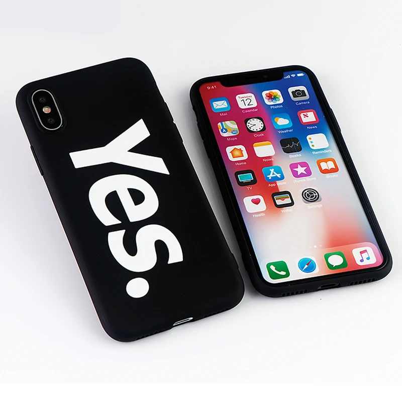 Fashion Mobile Phone Cases for iPhone X XS MAX XR 6 s 7 8 Plus Case Letter Yes Soft Silicone Fitted Cell Cover Accessories |