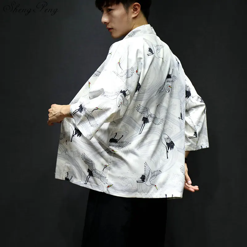 Yukata haori мужское японское кимоно кардиган мужской костюм самурая одежда куртка