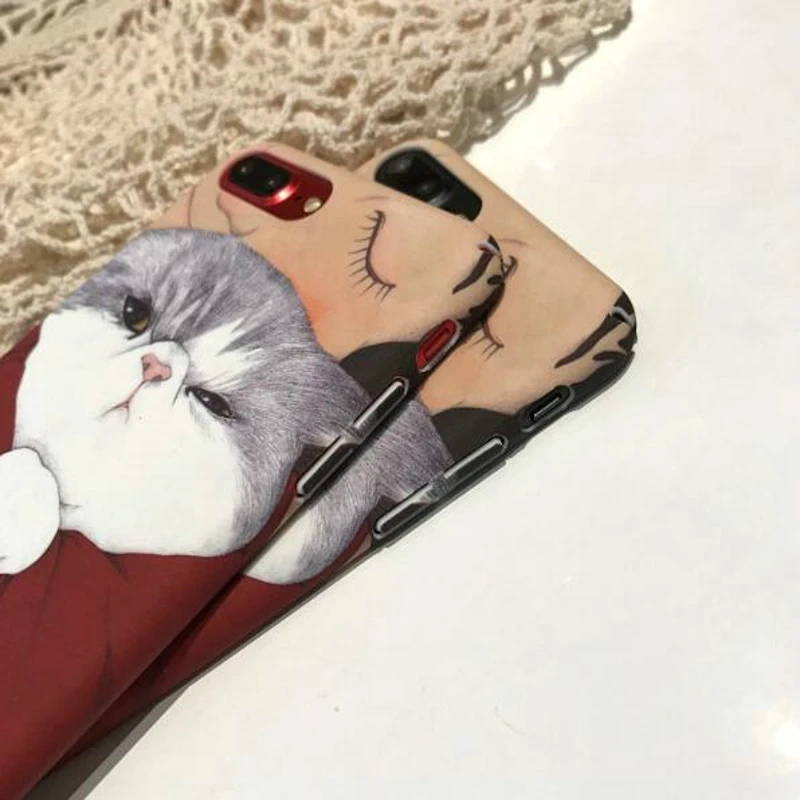 Прекрасный ленивый кот телефон чехол для Iphone 6 S 7 8 Plus X XS мультфильм жесткий PC