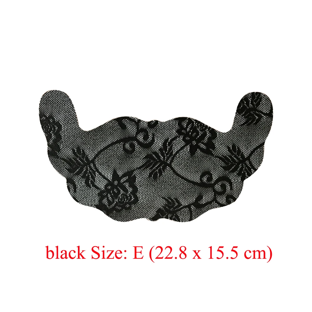 Black E 1 пара, для женщин, u-образная клейкая, одноразовая, для груди, лепестки, приподнимаются, лента, кружево, покрытие для сосков, бюстгальтер, прокладка, невидимая, подушка для груди - Цвет: Black E