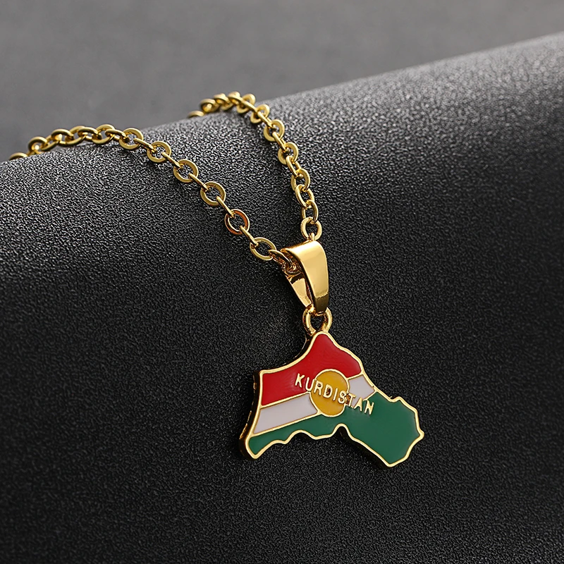 Карта Курдистана SONYA/ожерелья с флагом для женщин/мужчин золотого цвета kurdistan