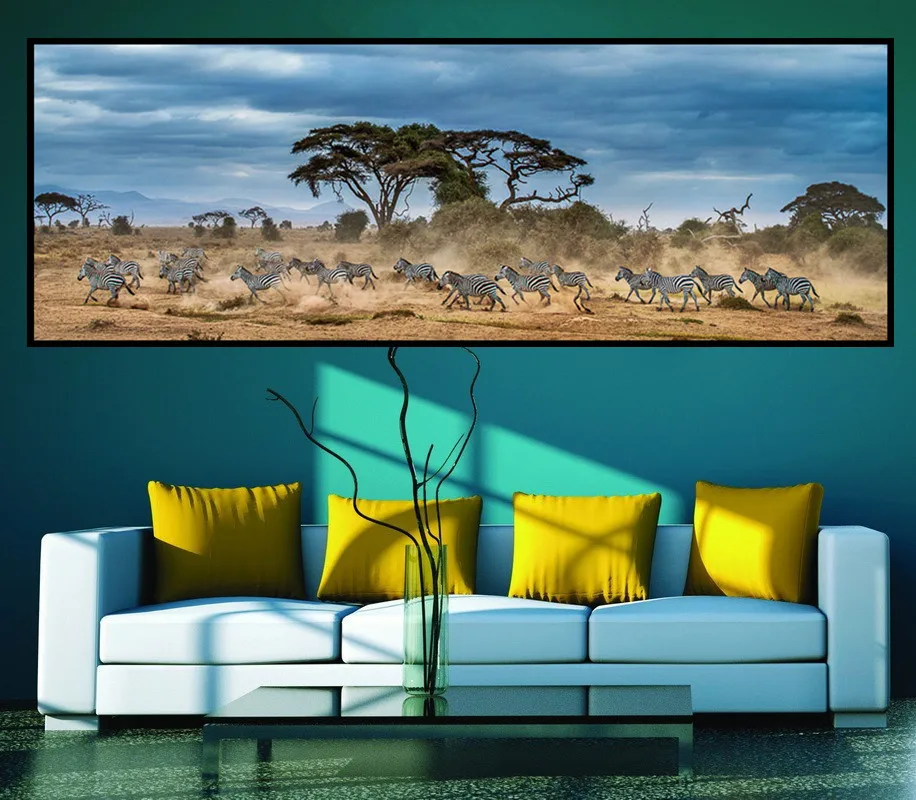 

Modern Minimalist Abstract African Beauty Frightened Of The Group Canvas Painting No Frame Home Wall Art Decor Gifts
