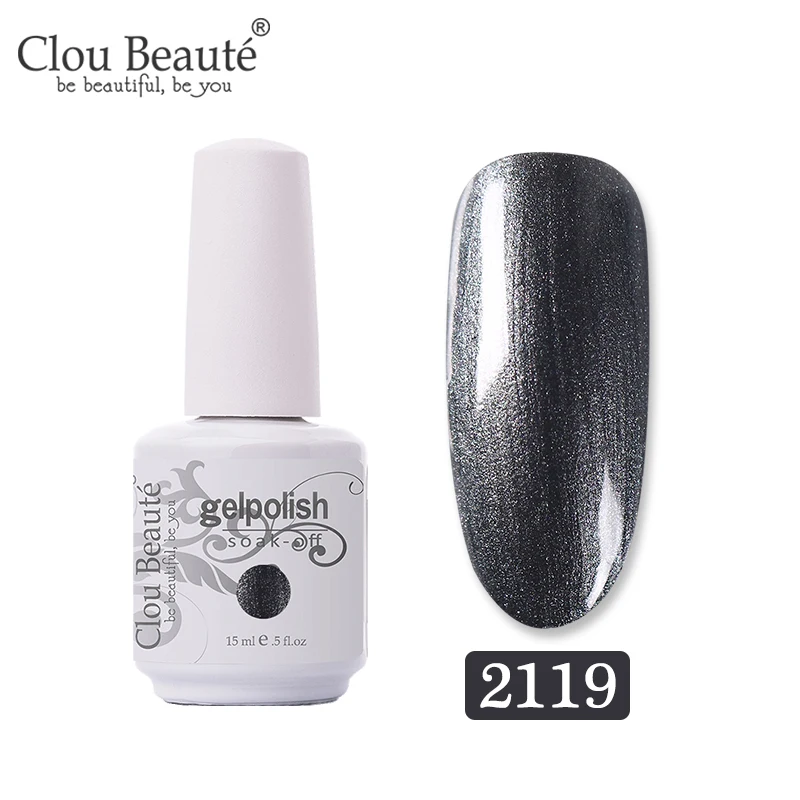 2119 Clou Beaute Gel Nail Polish Top UV LED Gel Nail Art Varnish Hybrid Gel Polish Semi Permanent Vernis Gellak Glitter Gel Lacquer - Цвет: 2119