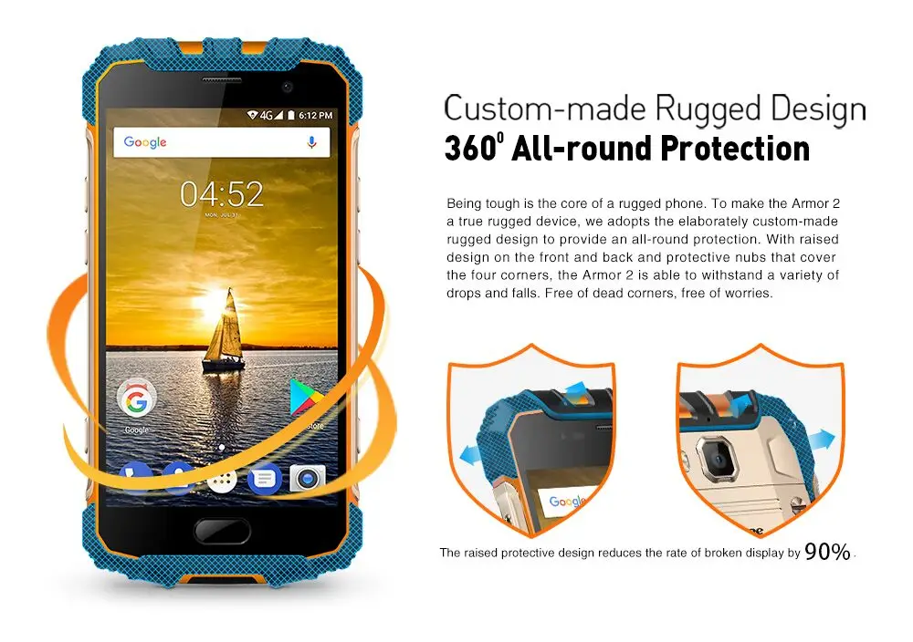 Смартфон Ulefone Armor 2 MTK Helio P25 Восьмиядерный Android 7 0 мобильный телефон 6 ГБ + 64 IP68