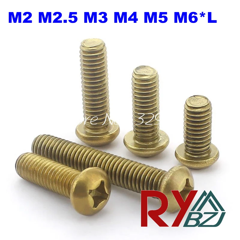 

Brass Round Head Machine Screws M2 M2.5 M3 M4 M5 M6