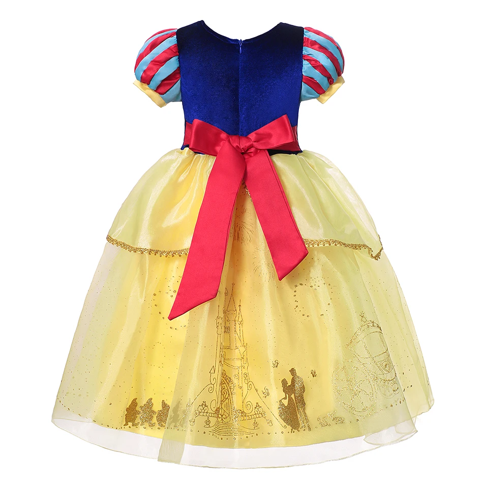 Girl Princess Snow White Dress with Cloak Kids Cosplay Costume Layers Deluxe Ball Gown Child Holloween Party Birthday Facy | Детская