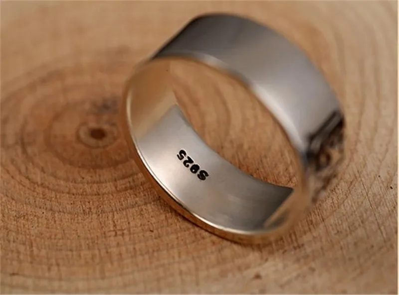 Silver 925 Mantra Ring Yoga Buddhist Buddha Engraved Ethnic Tribal Sanskrit Oxide Sterling Thai | Украшения и аксессуары