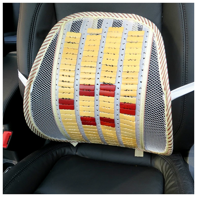 Car Breathable Cushion Seat Bamboo Waist Pad ice silk waist cushion Beige | Автомобили и мотоциклы