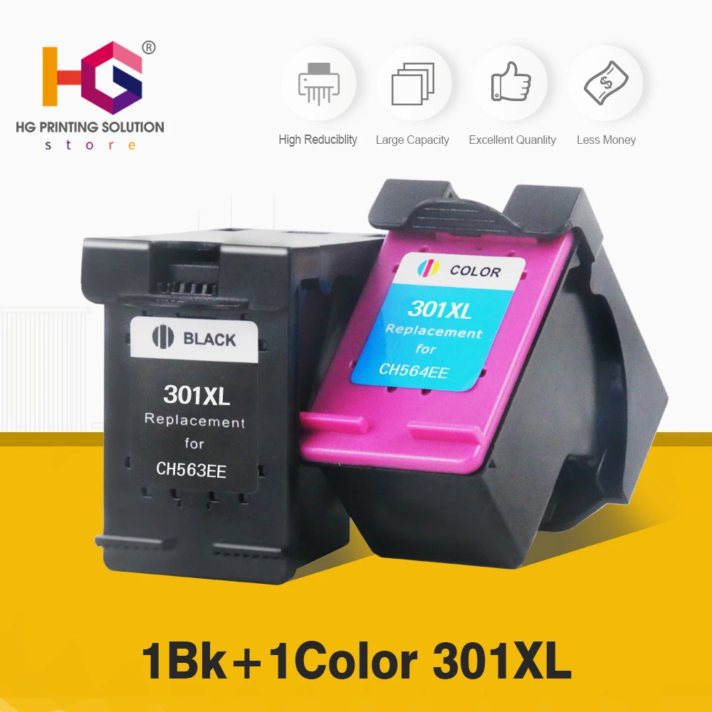 QSYRAINBOW совместим с HP 301 301XL CH563EE CH564EE для DeskJet 1050 2000 1010 Officejet 2620 4630 4634 4620 2630|Чернильные