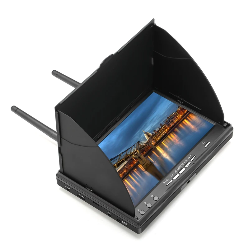 Monitor FPV 5,8G 40CH 7 pulgadas LCD5802D 5802 con DVR bater&iacute;a integrada para multic&oacute;ptero RC FPV-0