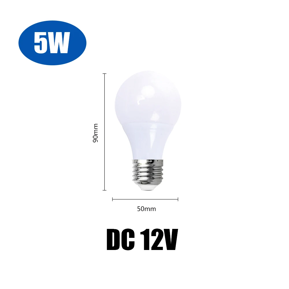 5W E27 DC12V Светодиодный лампочка E27 DC 12 В светодиодный светильник 3 Вт 5 Вт 7 Вт 9 Вт 12 Вт 15 Вт 36 Вт лампада 12 Вольт Светодиодный светильник с низким напряжением лампа светильник для кемпинга - Испускаемый цвет: 5W E27 DC12V
