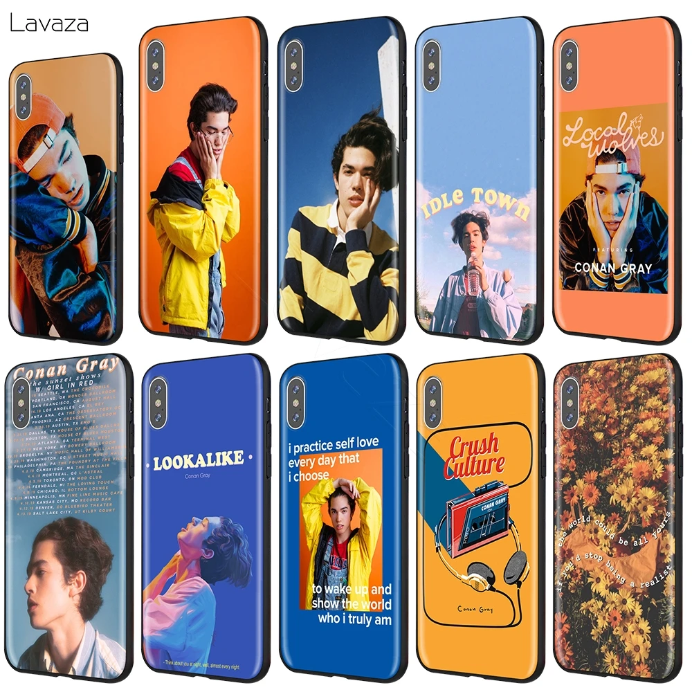 Чехол Lavaza Conan серый для iPhone 12 mini 11 Pro XS Max XR X 8 7 6 6S Plus 5 5s se|Бамперы| |