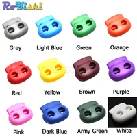 12pcspack mixed colorful 5mm hole plastic stopper cord lock bean toggle clip apparel shoelace sportswear accessorie