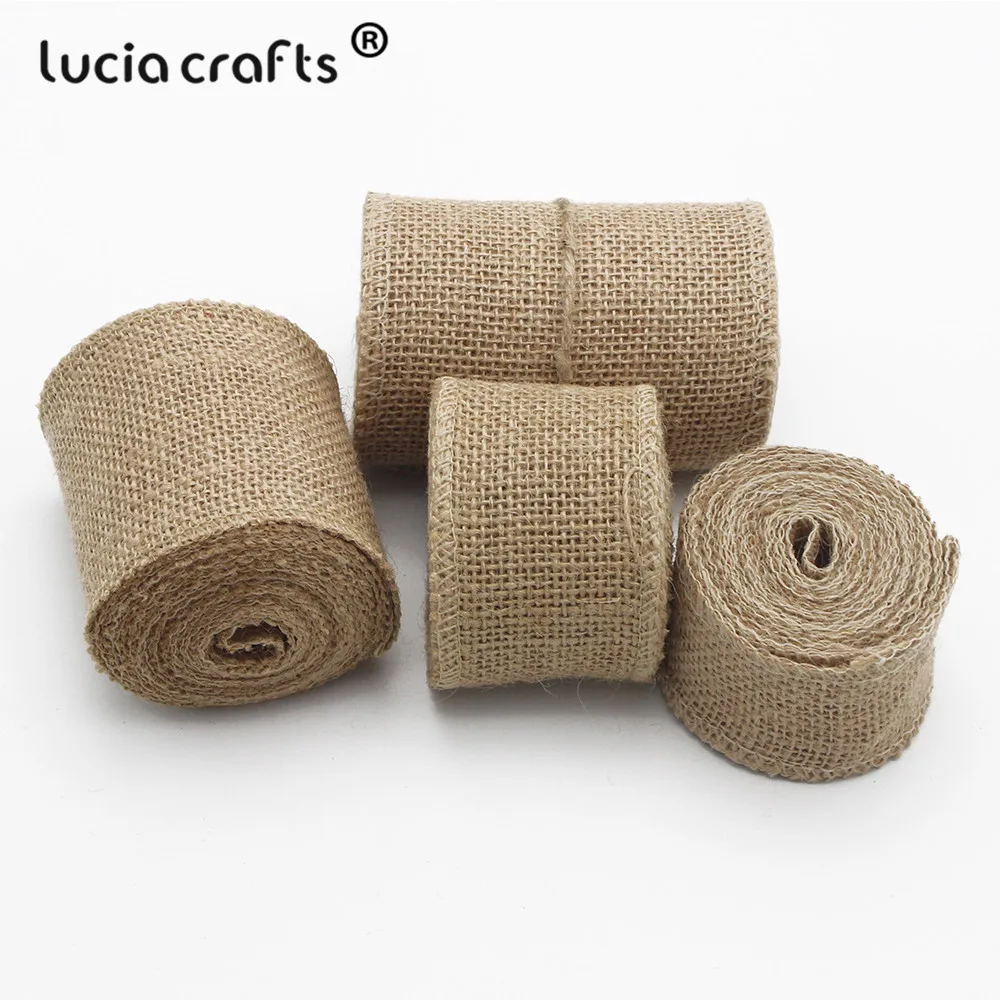 Lucia crafts 3 года/лот 4 см/5 см/8 см/10 см джутовые Мешковины Ленты Hessian рулоны деревенская ткань для украшения свадебной вечеринки V0504