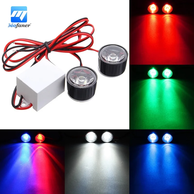 

2PCS Motorcycle Led Motorcycle Headlight Eagle Eye Flashs Strobe Car Lights Auxiliary Lamp 3W DC12-80V
