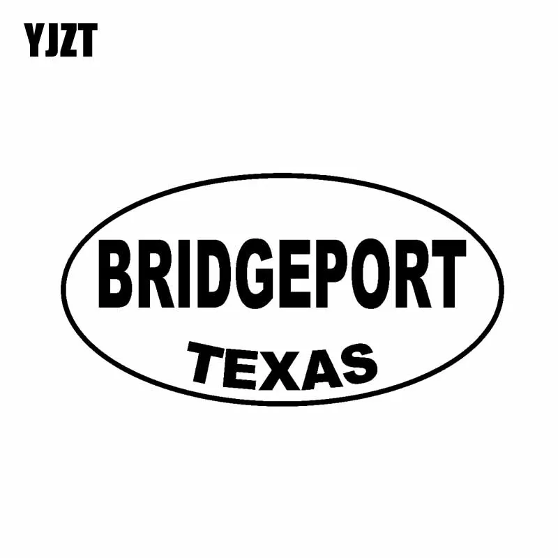 

YJZT 15 см * 7,9 см BRIDGEPORT TEXAS овальная Автомобильная Наклейка Виниловые наклейки Черный Серебристый C10-01681
