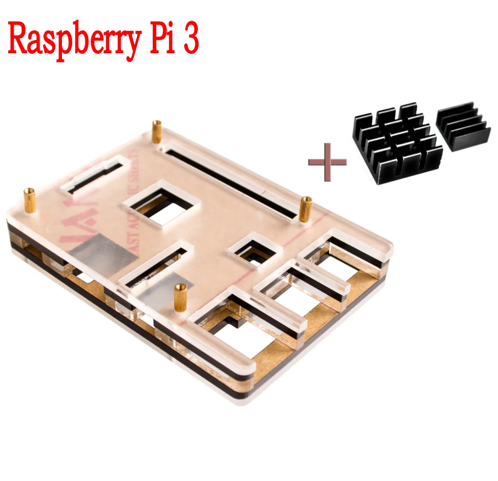 Raspberry Pi 3 Model B Plus черный чехол Корпус коробка прозрачный двойной цвет с 2 шт