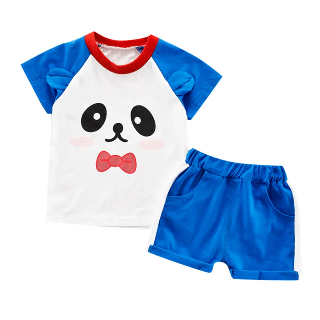 Одежда для маленьких мальчиков и девочек футболка с короткими рукавами принтом