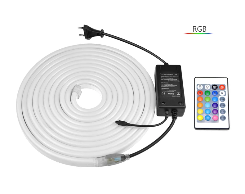 Неоновая Светодиодная лента 220 В неоновая Светодиодная лента s EU Plug 220 в RGB Рождественская Праздничная декоративная лампа/теплый белый/красный/синий/розовый