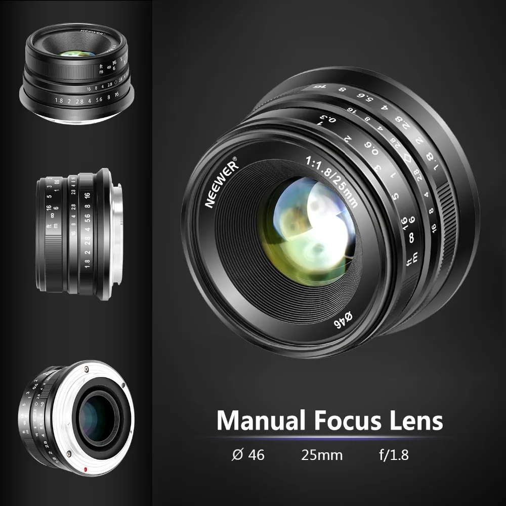 Neewer 25 мм f/1 8 ручная фокусировка основной фиксированный объектив для Fujifilm
