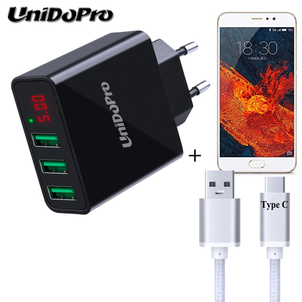 Сетевое зарядное устройство Unidopro с 3 USB портами и европейской вилкой|samsung galaxy tab