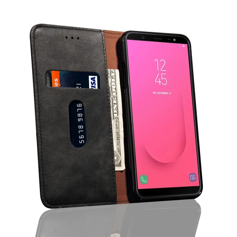 Чехол-книжка на магнитной застежке с Книга чехол для samsung Galaxy j4 j6 Plus j3 j7 j8 A10 A20 A20E A30 A40 A40S A50 A60 A70 A80 A90 Тонкий чехол-подставка